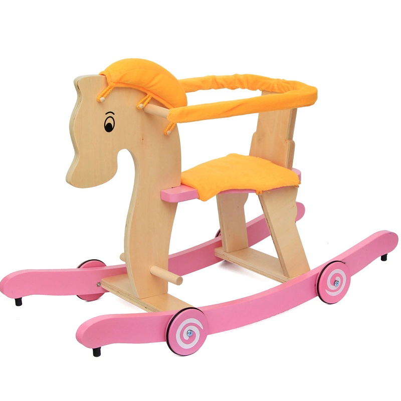 China Mayorista/Proveedor Educación Intelectual Popular DIY niña niños Bebé de madera tirarse a lo largo de Unicornio Rocking caballo Plush muñeca Magical Aprender juguete