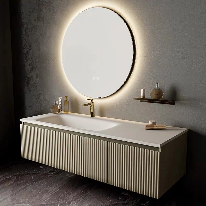 Cuarto de baño de lujo de la luz de la combinación de madera maciza Simple moderno cuarto de baño Wc armario de Lavabo tabla de lavar