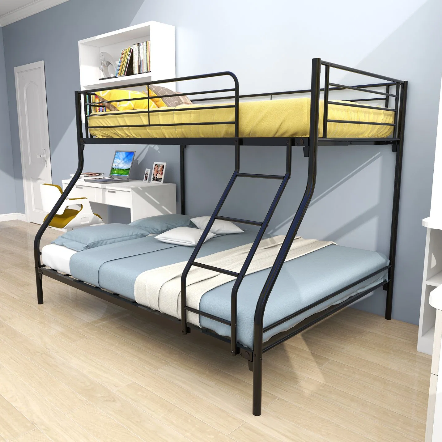 Modern Simple High-Low Bed for Adults and Children Bedroom Bed