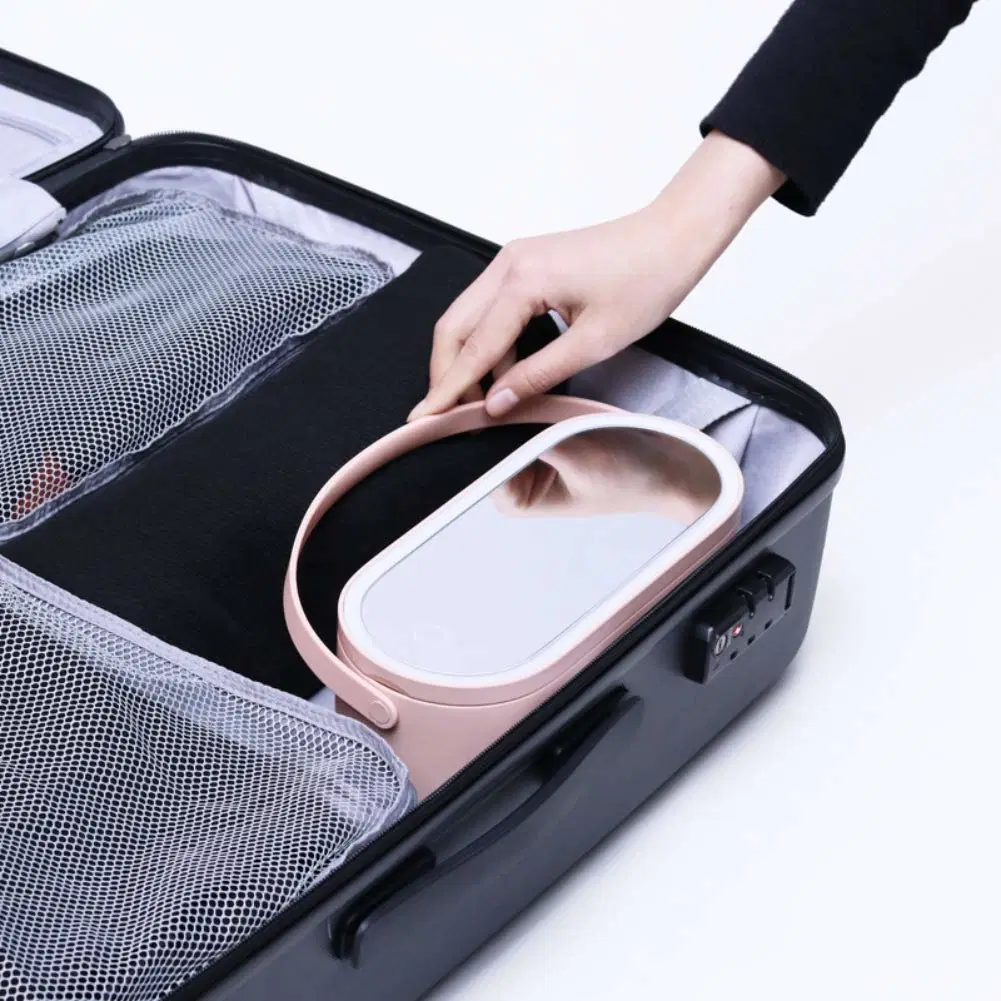 Travel Makeup Bag Organizer Travel Makeup Case Organizer with LED Light Mirror Travel Cosmetic Bag Jewelry Organizer for Women