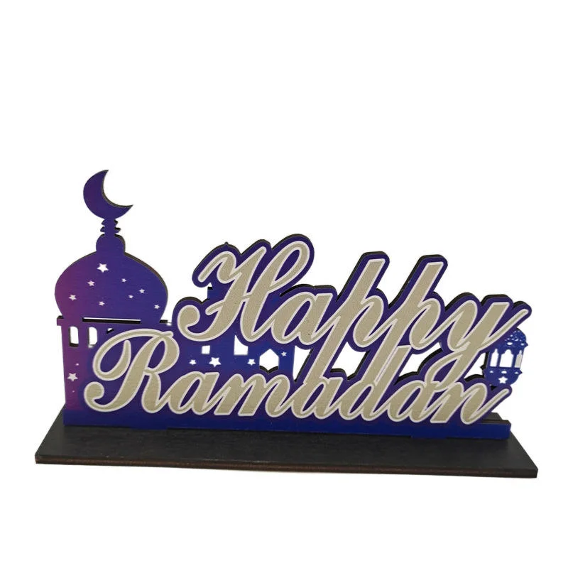 Creative Ramadan Eid Al Fitr Wooden Decoration Desktop Decoration