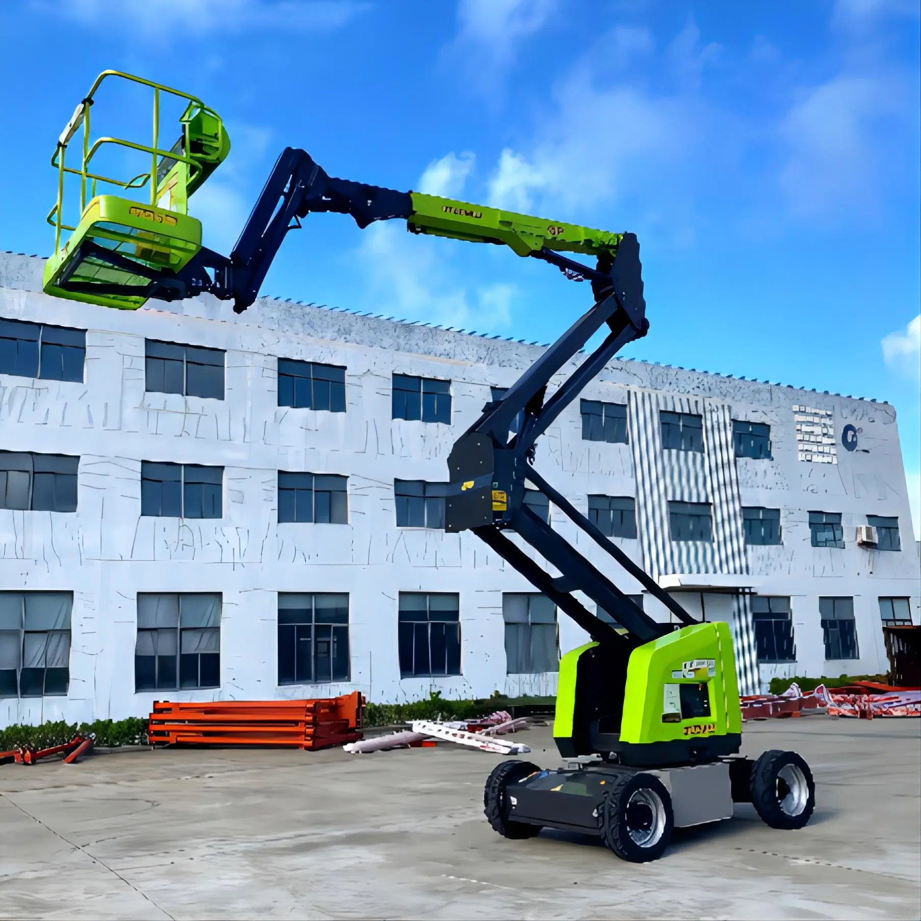 Edificio de la construcción de equipos de elevación Eléctricos autopropulsada articular Cestas