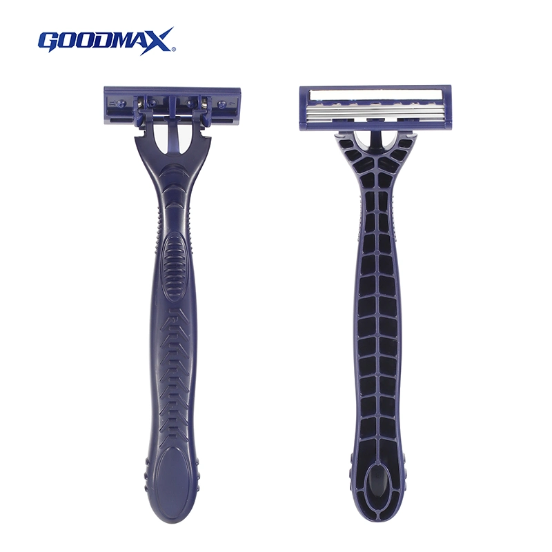 Disposable Custom Handle Face Shaving Triple Blade Plastic Manual Razor