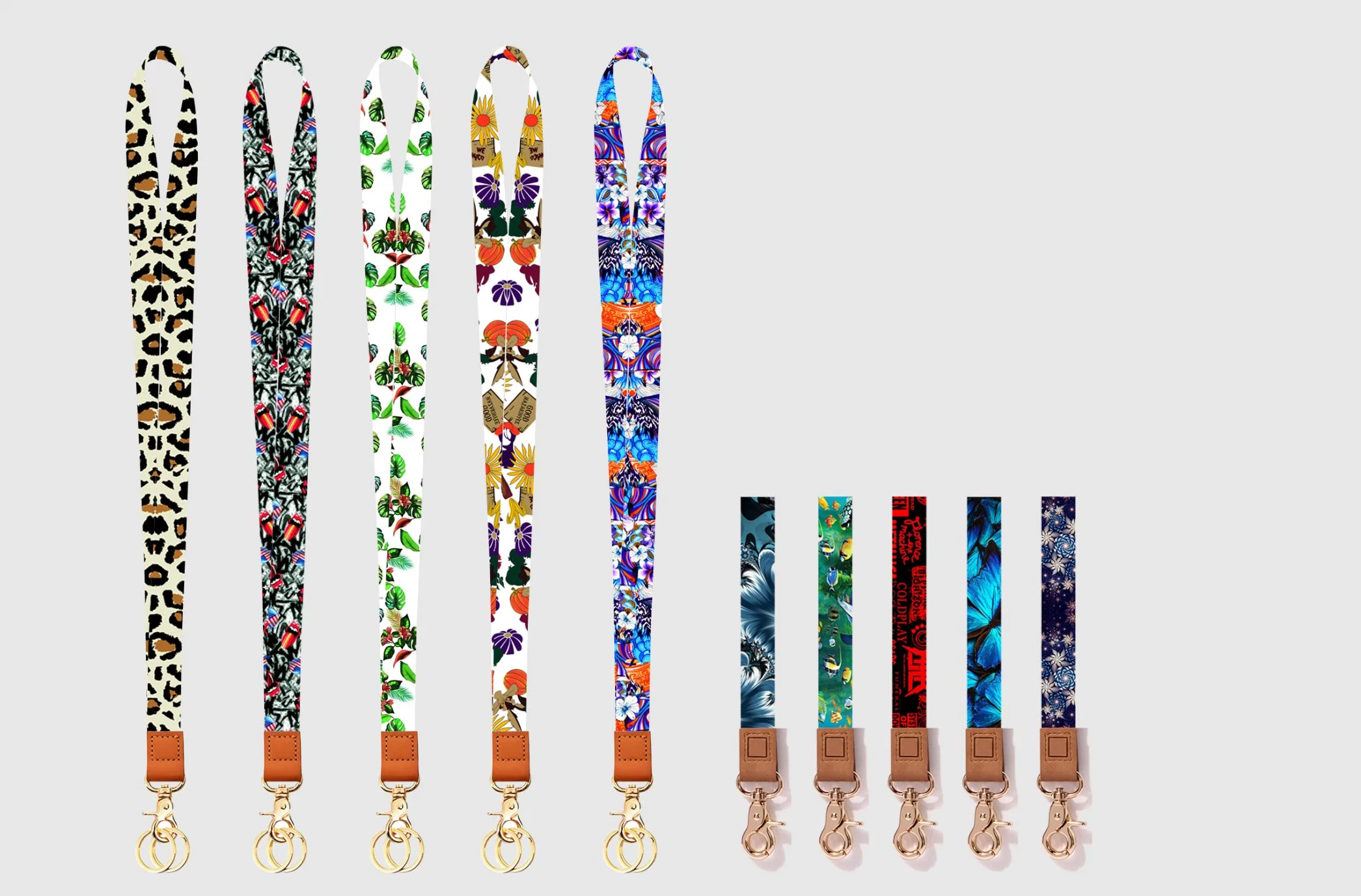 High quality/High cost performance  Heated Transfer Keychain Neck Strap Wholesale/Supplier Custom Lanyards Keychain Polyester Lanyard