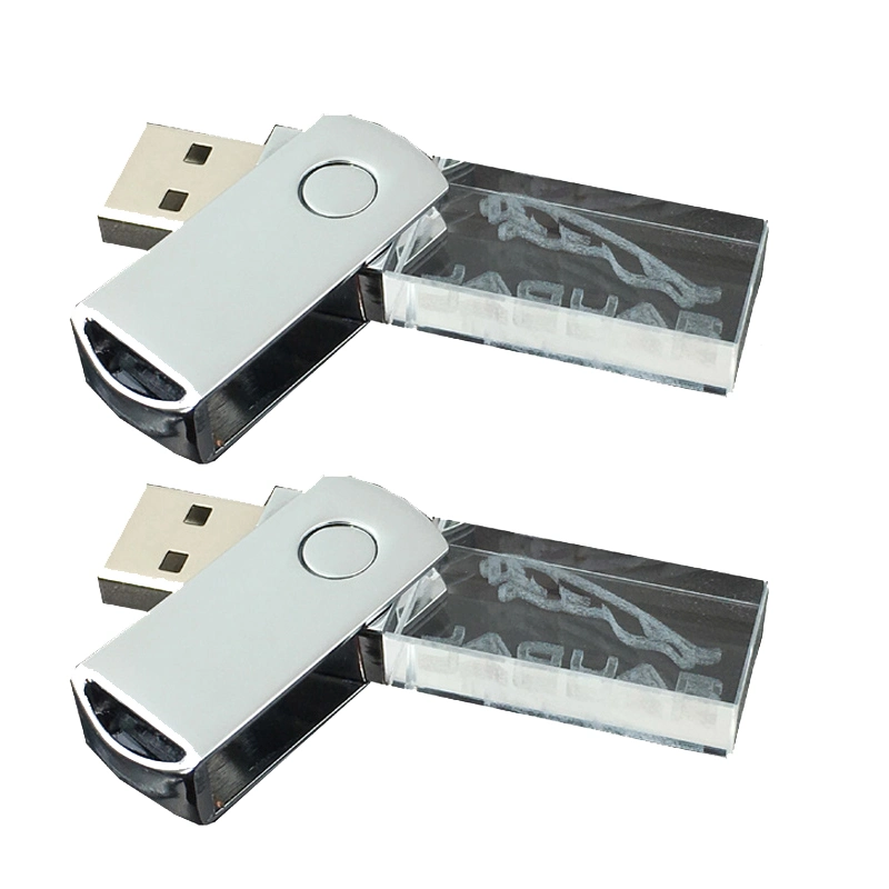 Großhandel/Lieferant Swivel Crystal USB Pen Drive Memory Stick mit LED Licht