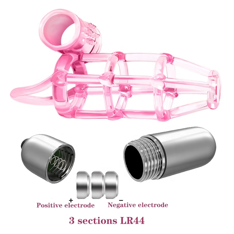 Male Chastity Cage Built-in Bullet Vibrating Egg 10 Speeds ABS Penis Lock Ring for Men Adult Sex Product