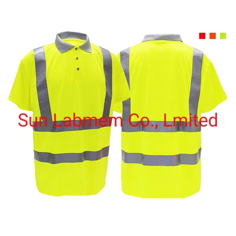 Hi-Viz 100% Polyester T-Shirts Work Wear Working Clothes Polo Shirts Safety Workwear