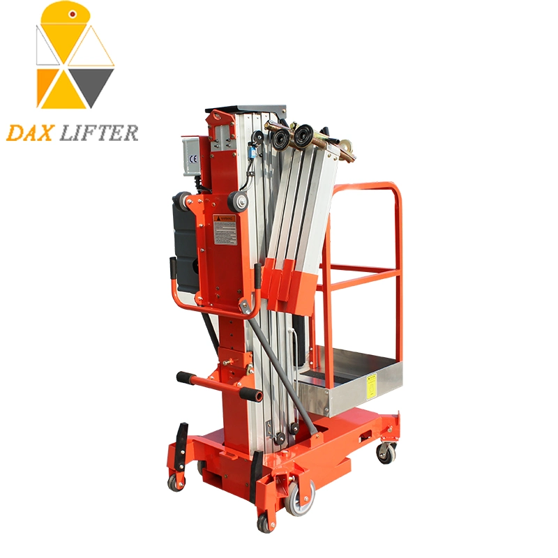 Good Standard Manual Mobile One Mast Hydraulic Aluminum Lift with CE