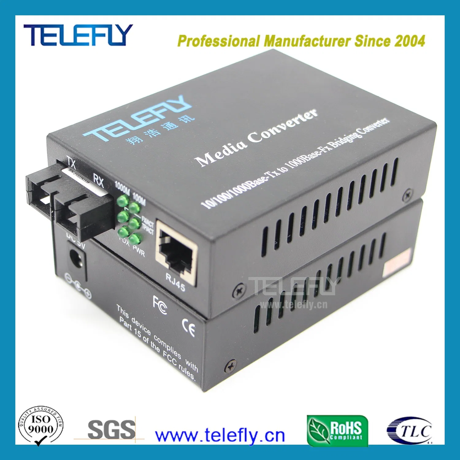 100 Km High Performance OEM Sc Dual Fiber Optic Gigabit Media Converter