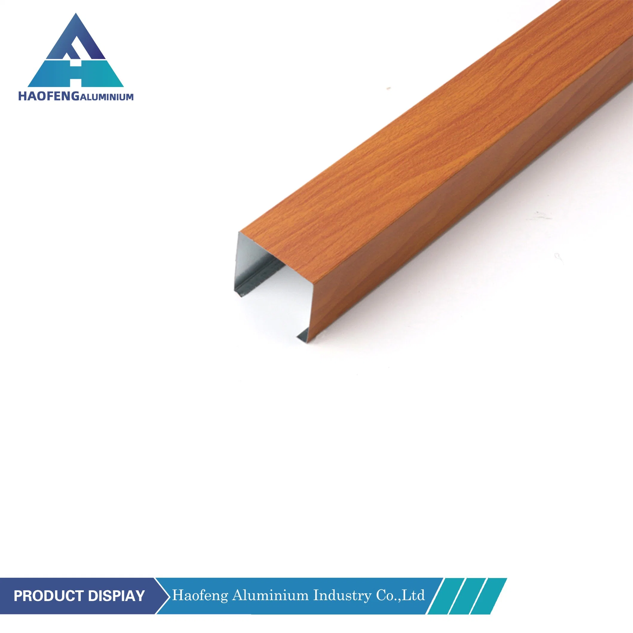 Metal Material Linear Aluminum Wooden Grain U Shaped Baffle Tube Ceiling Tiles
