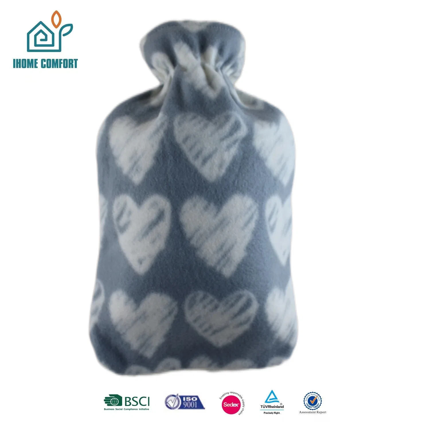 Compress Household Items Water Flooding Hand Warmer Cute Portable Hot Water Bottle with Fleece Cover