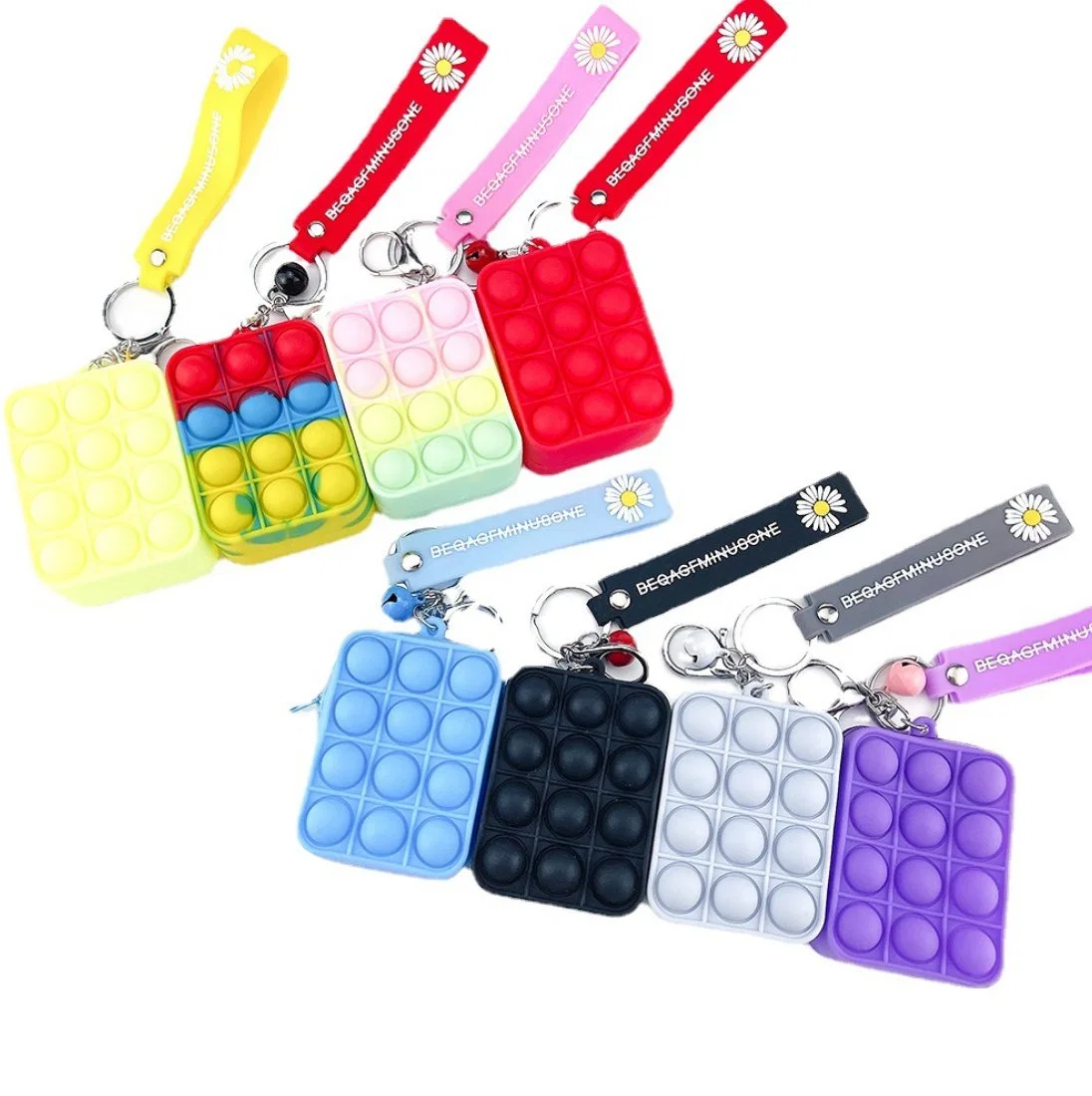 Pop It Figet Toys Coin Purses Mini Soft Silicone Wallet Bags Kids Gift Toy