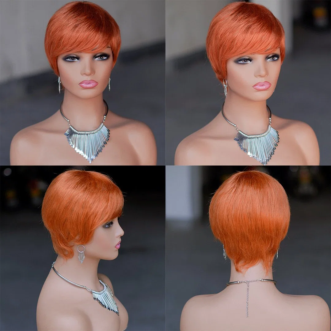 Pixie Wig Human Hair Short Straight Hair Full Mechanism Head