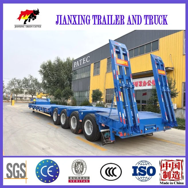 High Strength 4 Axle Lowbed Semi Trailer 120 Ton Lowbed Truck Trailer Cheap Lowbed Trailers