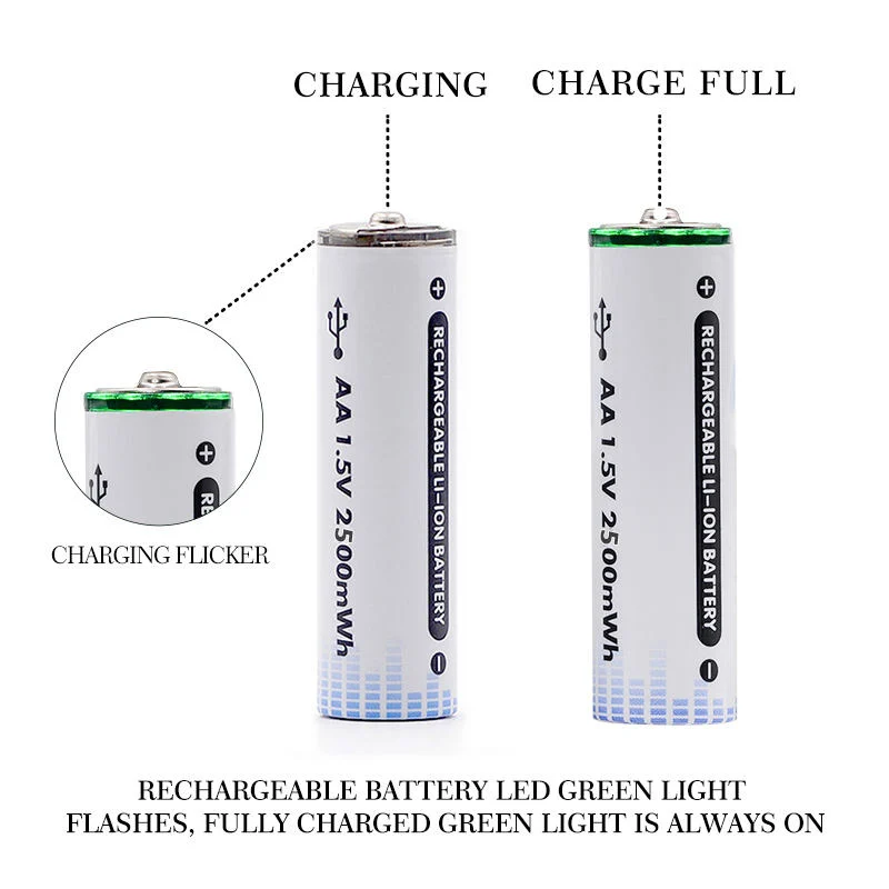 Wiederaufladbare USB-Batterie AA AAA D 1,5V 6000mwh 9000 MWh 10000mwh Wiederaufladbarer Lithium-D-Akku mit USB-Anschluss