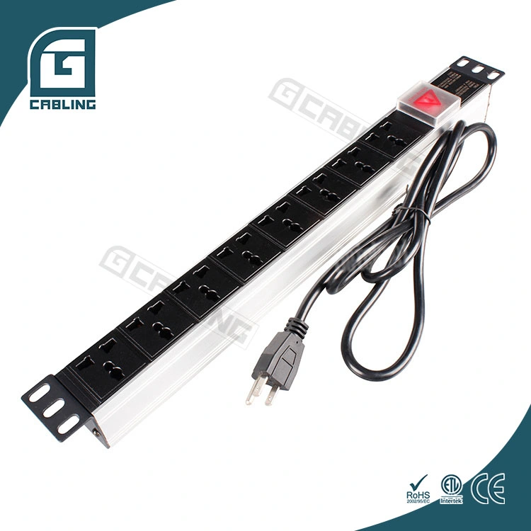 Gcabling in Stock 1u 19 Inch 8 Way Strip Switched Mount Electric Different Type Sockets Power Distribution Unit Rack Cabinet PDU