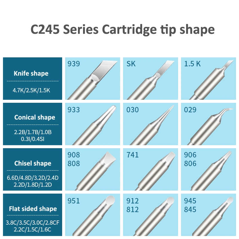 Punta de cartucho para soldadura, cincel de 2.2X1mm, serie T245 C245866