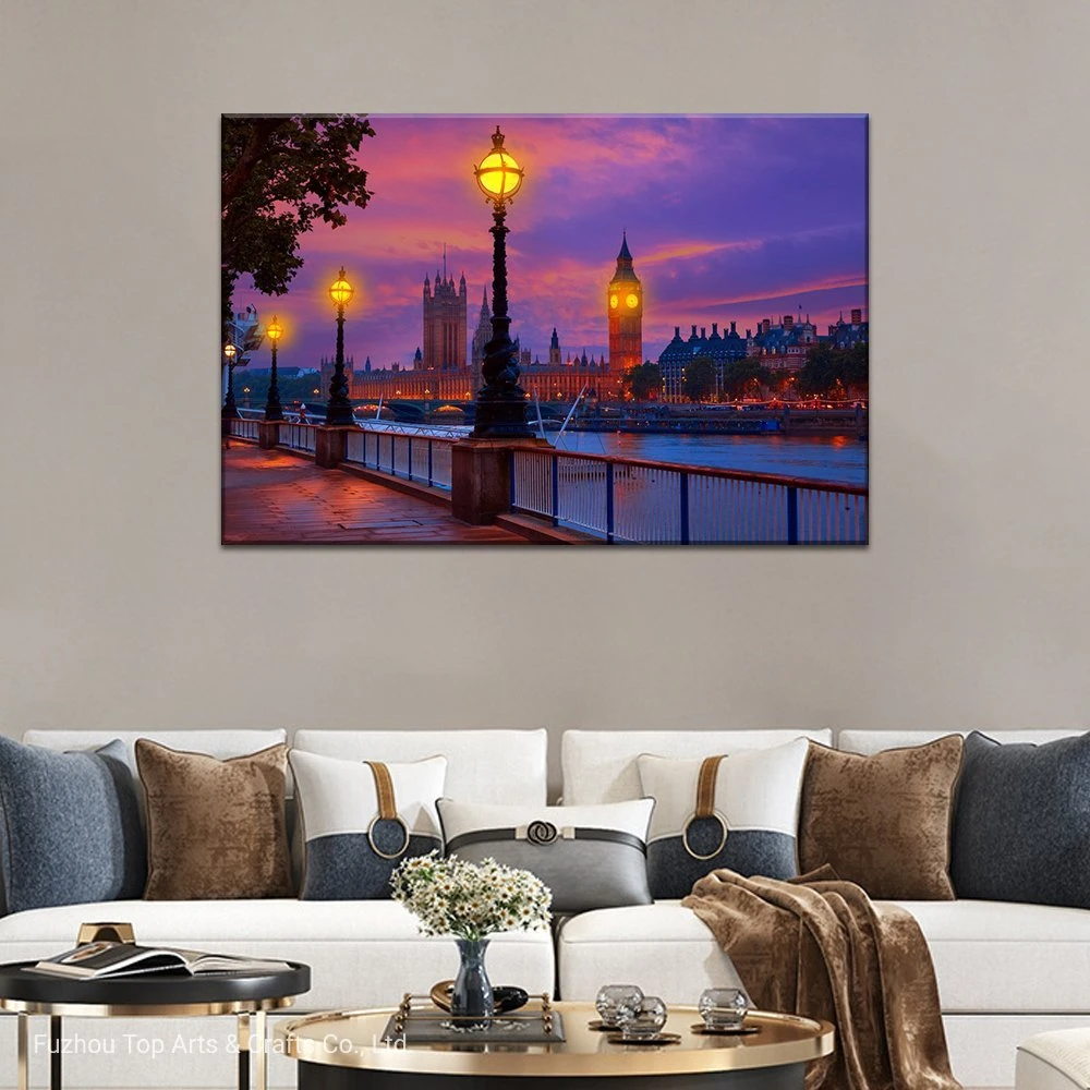 LED Light Frame Wall Nordic Poster Art Home Decor City Night Poster Print Canvas Painting