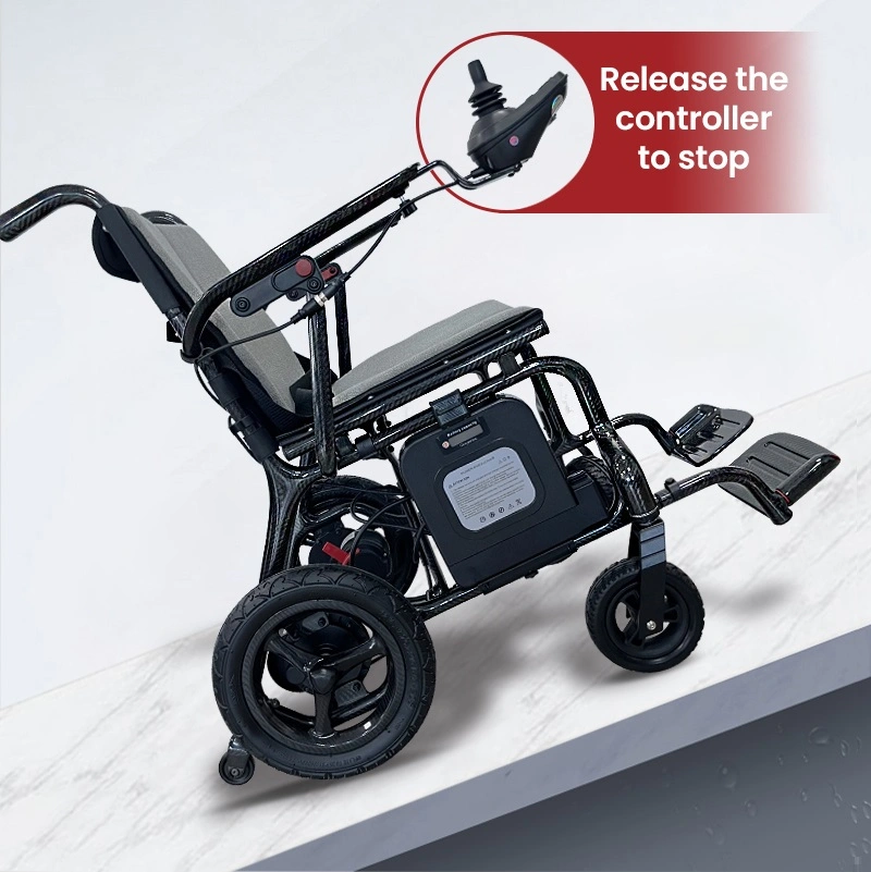 Ksm-507 Carbon Fiber Electric Lightweight Wheelchair Health Care Supplies CE Approved Carbon Fiber Color for The Elderly