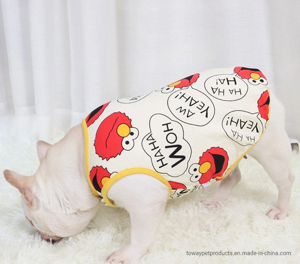 Printing Mesh Pet Summer Clothes Cartoon Dog Cool Shirt