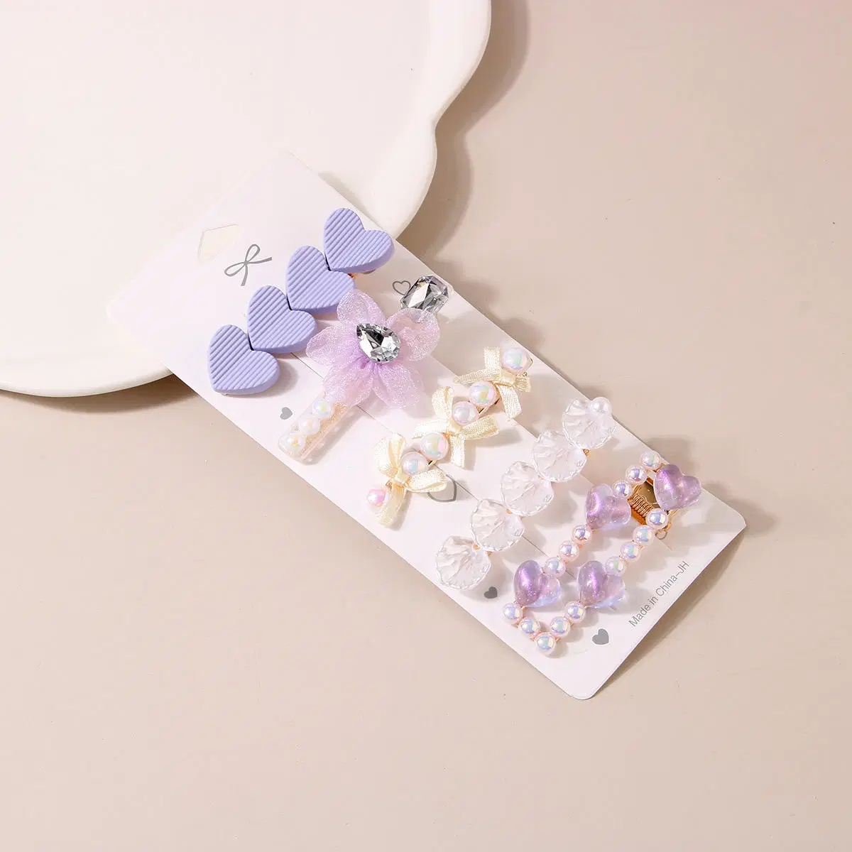 5PCS/Set Sweet Flower Cute Bear Bow Pearl Duckbill Hair Clip Alligator Bobby Hairpin Colors Women Girl Hair Accessories