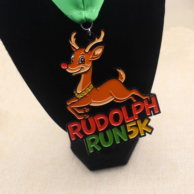 Factory Direct Sale Cheap Cut Out Virtual Run Challenge Medal Con Cartoon Deer