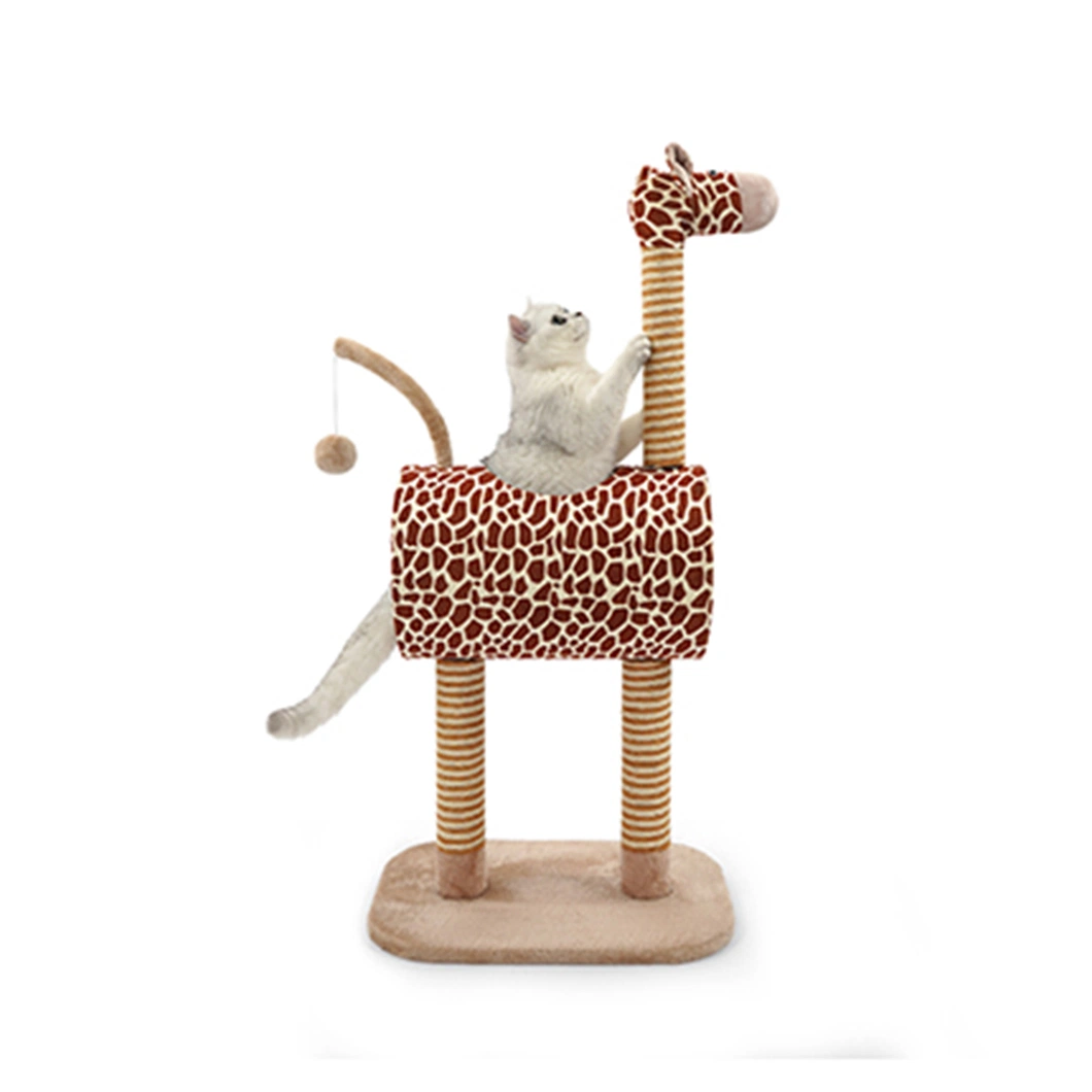 Passen Sie OEM Girafee Cat Toy und Cat Tree mit Katze Tunnel für Haustierbedarf