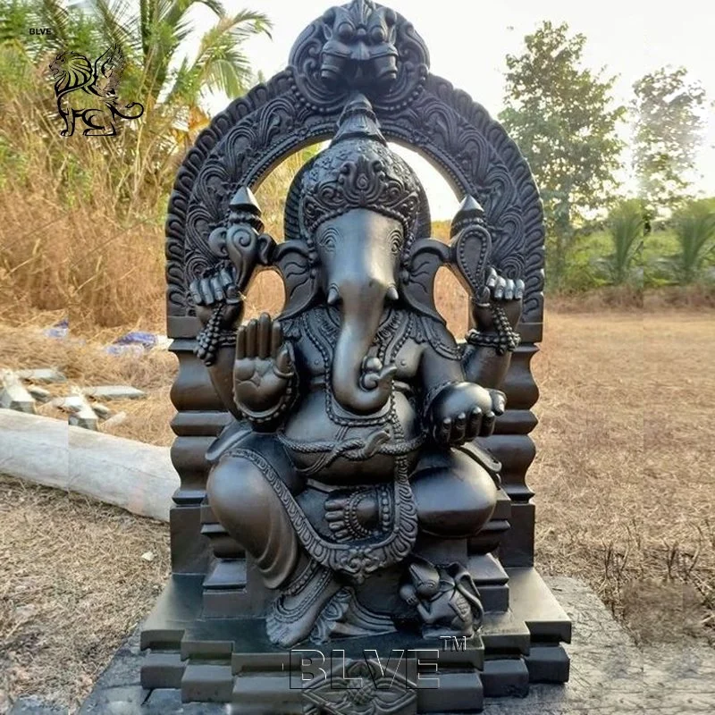 Garden Life Size Indian Religious Black Natural Stone Lord Ganesha Statue Marble Hindu God Sculpture Factory