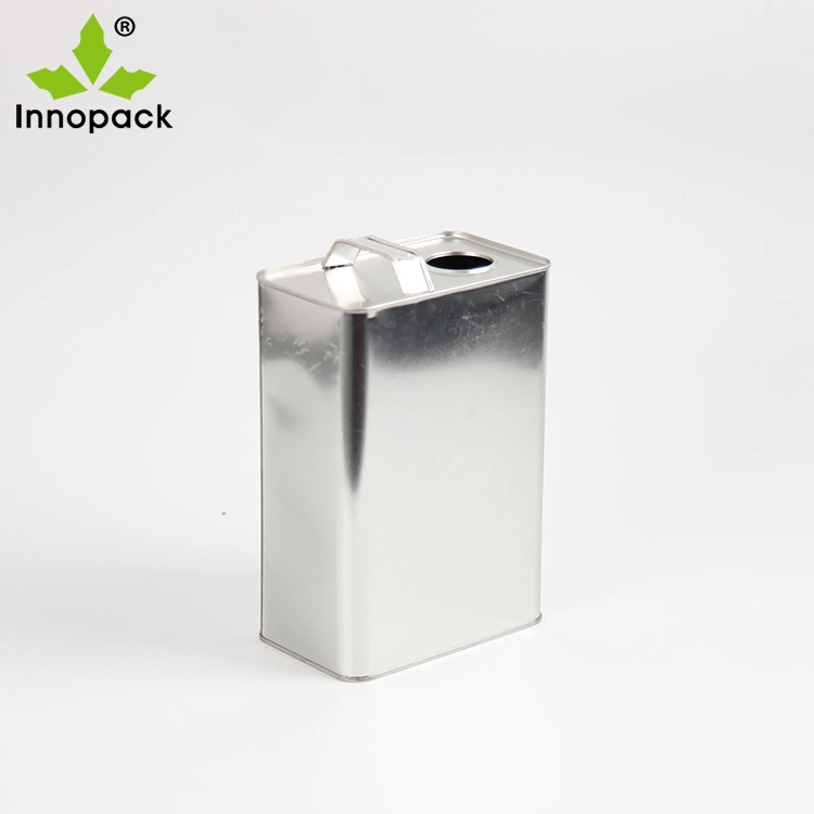 Rectangular Oil Tin Can 4L Metal Can with Spout Lid