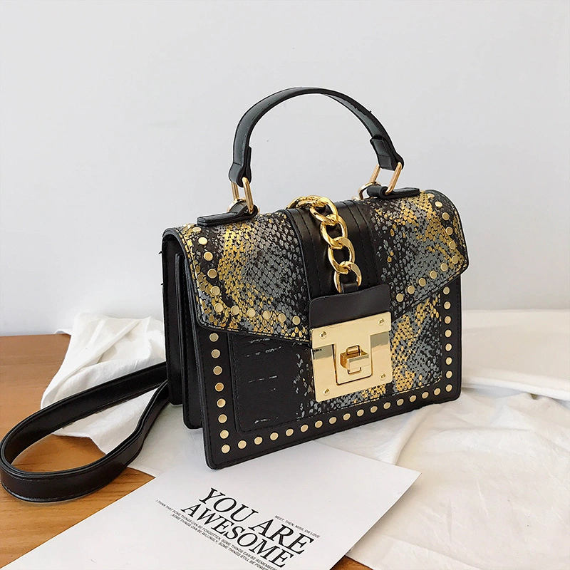 Wholesale/Supplier Fashion Designer Lock Snakeskin PU Leather Ladies Hand Bag Shoulder Crossbody Women Custom Purses and Handbags Bags