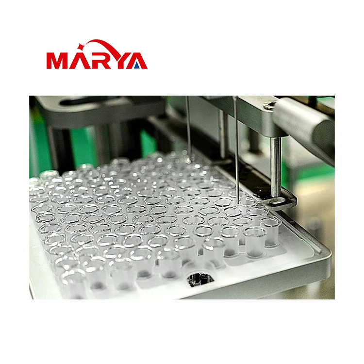 Machine de remplissage de seringue préremplie en verre/plastique pour cartouche d'injection de médicament liquide stérile à usage unique Marya avec système d'isolation.