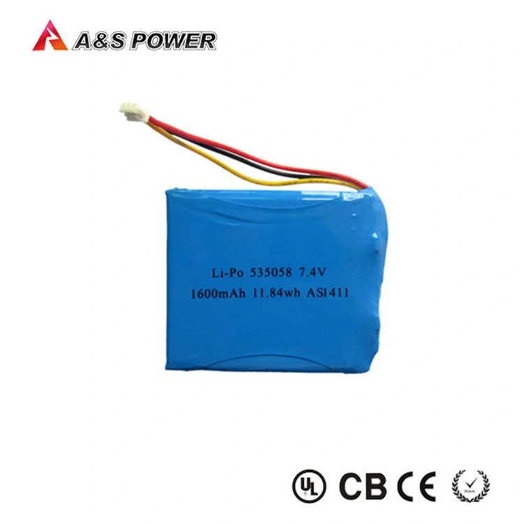 7.4V 1600mAh Batterie Li polymère pour GPS Li-Po 535058 Tablet PC Batterie polymère rechargeable au lithium