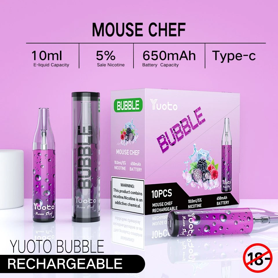 Yuoto Bubble 4000 puffs перезаряжаемый сок емкость 10 мл Mesh-катушка 650 мА/ч. 5% или 2% никотина