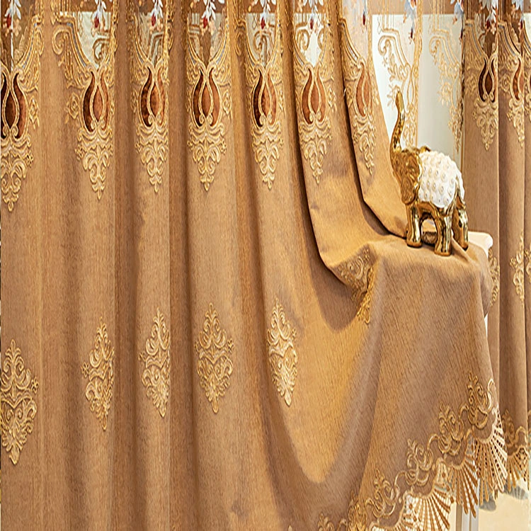 Europe and America&prime; S Top Luxury 4D Jacquard Villa Curtains for Bedrooms with High quality/High cost performance Embroidered Tulle for Living Room