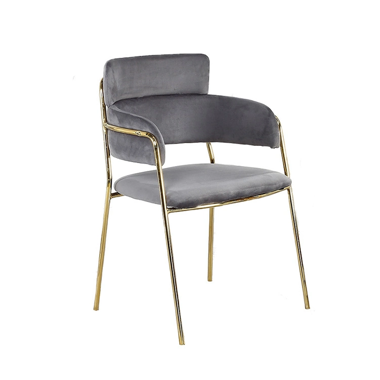 Wholesale/Supplier Hotel Outdoor Restaurant Dining Chair Home Modern Furniture Velvet +Titanium Electroplate Gold Leg