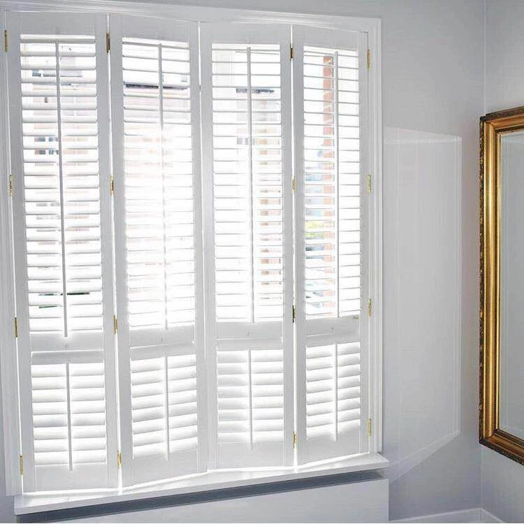 Manufacturer Customized New Design Frost White PVC Window Plantation Shutters Blinds