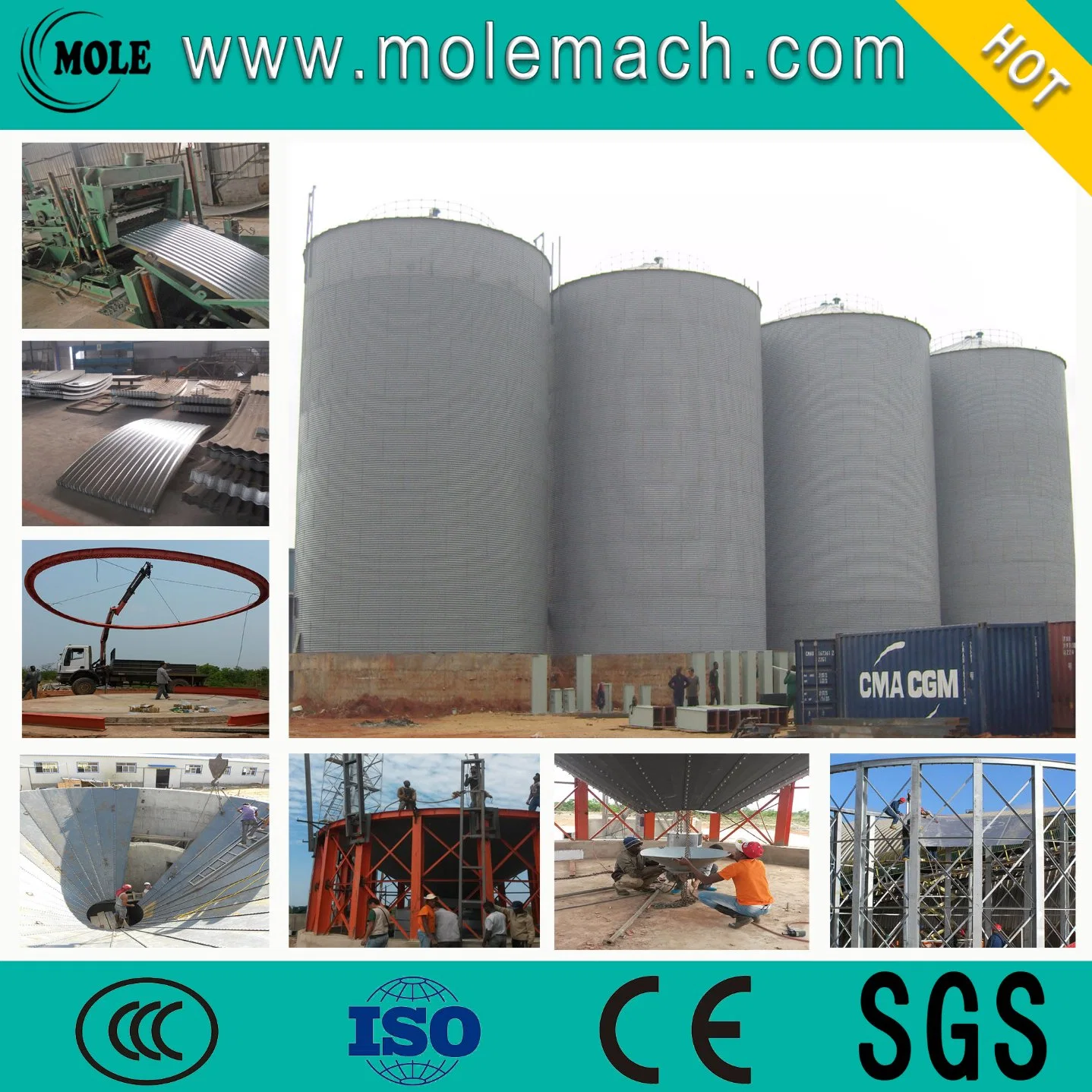 New Type Automatic Plastic Granule Grain Silo with Ce