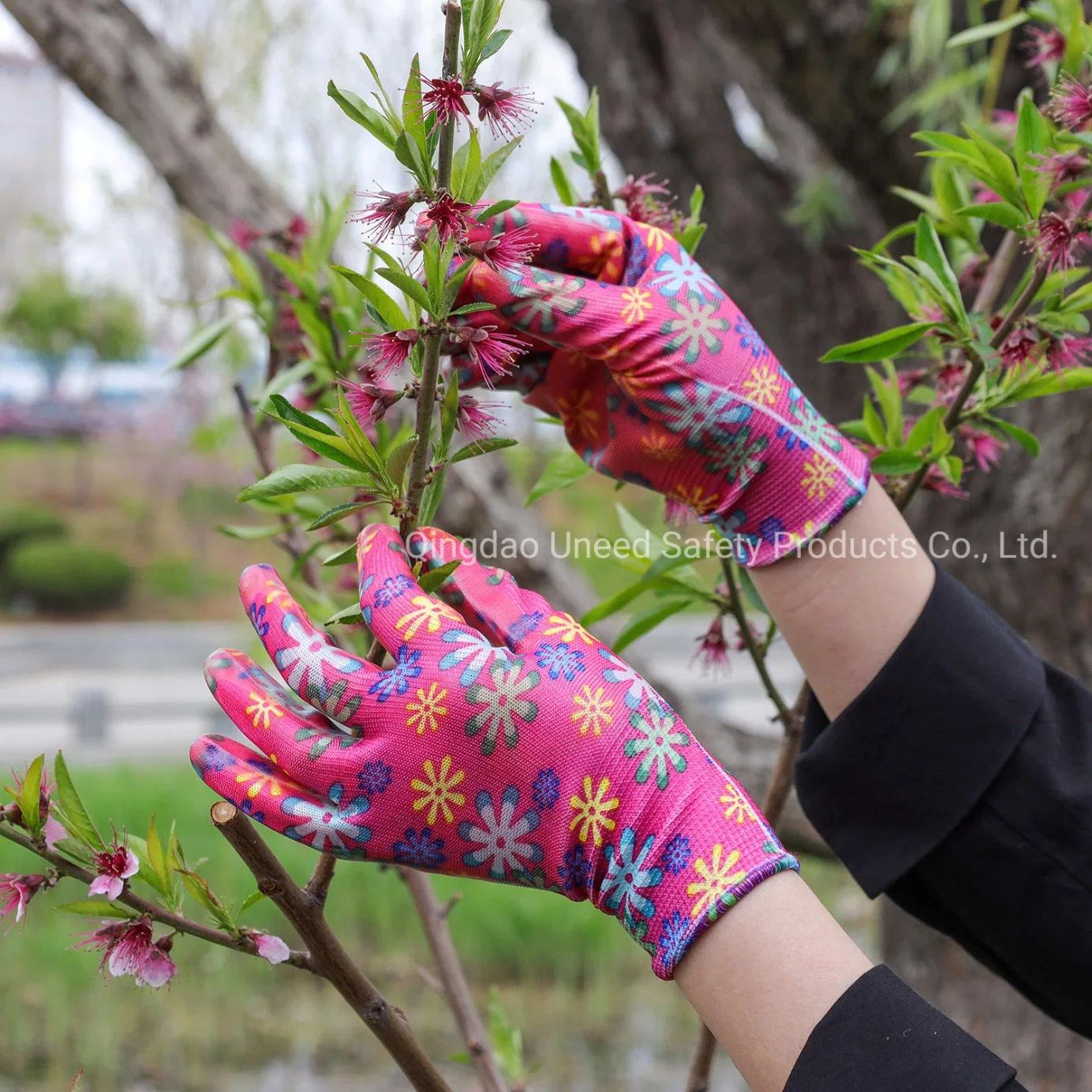 Guantes de trabajo de seguridad de uso general resistentes al polvo y recubiertos de nitrilo Para el trabajo en el jardín