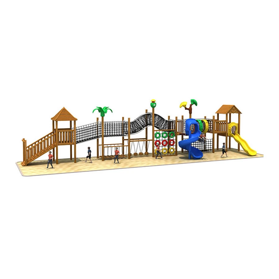 Outdoor Indoor Playground Children Wooden Climbing Rope Tunnel Equipment