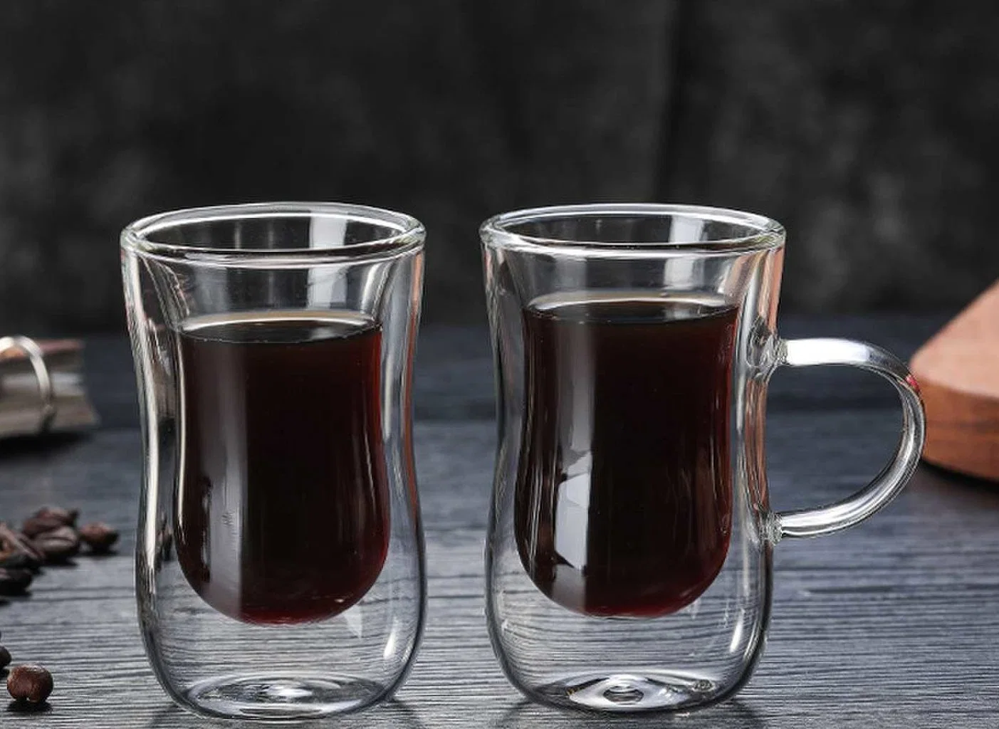 Taza de agua de té de leche Alto vidrio de borosilicato de doble capa de vidrio resistente al calor de la Copa torcidas