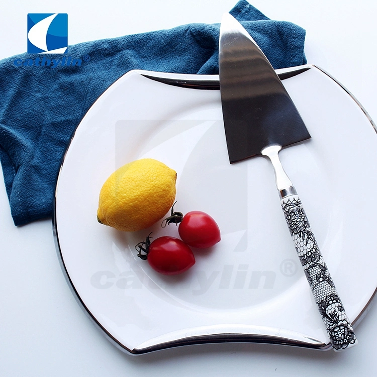 Fashion Design Kitchen Tools Stainless Steel Ceramic Handle Cake Knife