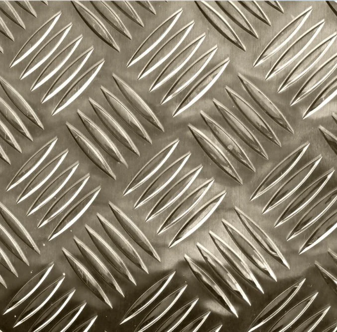 3003 3004 1050 1060 6061 5052 China Manufacturer Five Bars Tear Drop Alloy Embossed Checker Tread Sheet Kitchen Utensils Aluminium Checkered Sheet