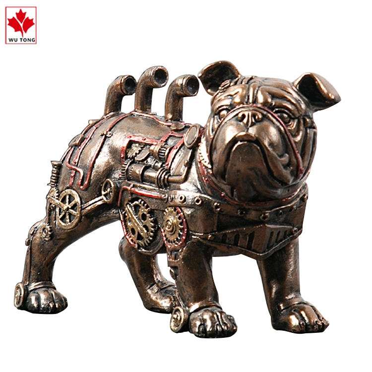 Novo design mecânico cão Punk Escultura Animal Creative Steam Resin Artesanato decorativo