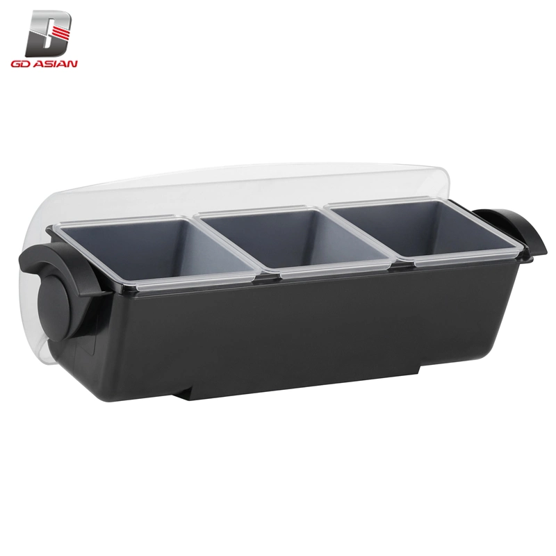 F Type 6 Quart Condiment Holder/Organizer/Bar/Center with Snap-on Caddy and 12 Compartment