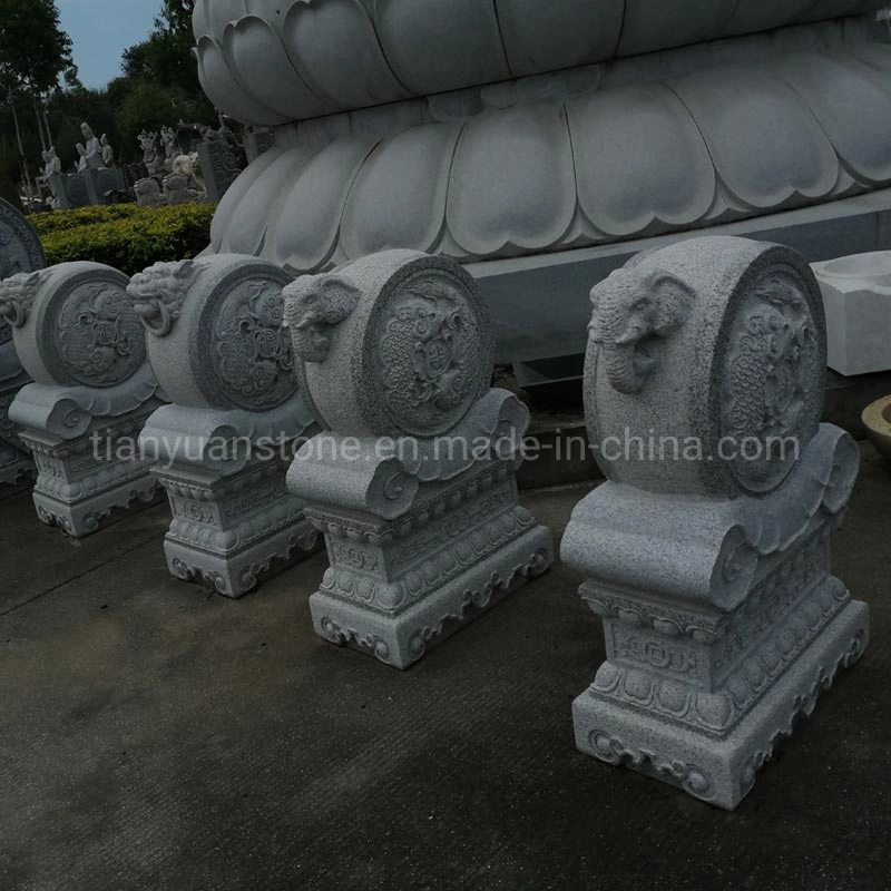 Large Drum Hugging Shaped Bearing Stone Carving China Bao Gu Shi for Temple Door Use Temple Stone Ornaments