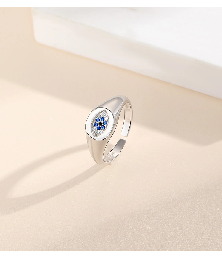 925 Silver Fashion Design Micro-Inlaid Zircon Open Ring Hand Jewelry
