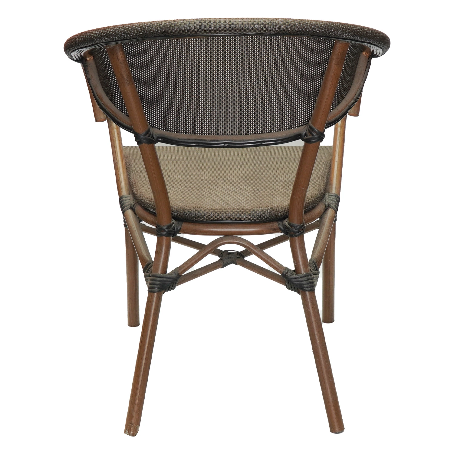 Moderne Aluminiumguss Außerhalb Französisch Garten Esszimmer Möbel Custom Bistro PE Rattan Textil Garten Cafe Chair auf Promo