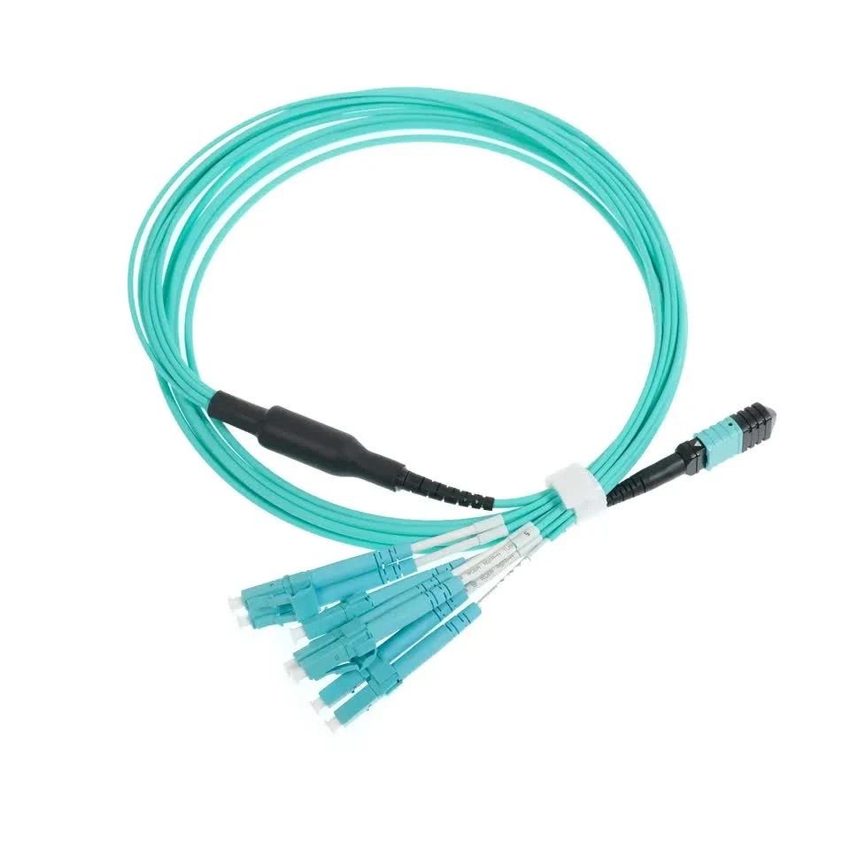 FTTH mm 8 12 24 Core Fiber Optic Jumper Cable1 2 3 5 10m Om4 Om3 MPO-MPO Patch Cord