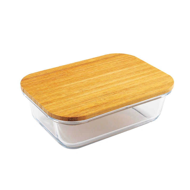 High Borosilicate Glass Meal Food Container Glass Lunch Boxes with Bamboo Lid