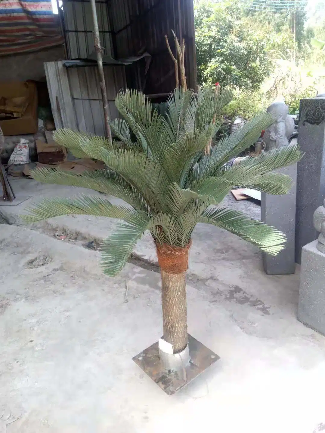 Indoor Outdoor Garden Ornaments Mini Artificial Cycad Bonsai Tree for Hotel Decoration